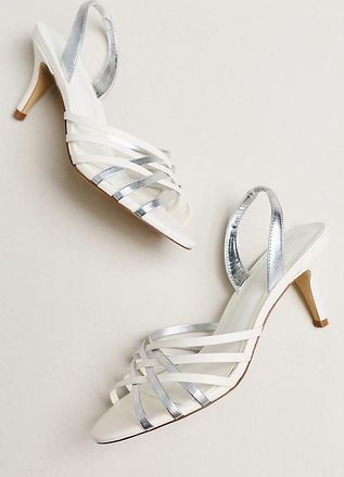 Maeve Colorblock Cross-Strap Heels