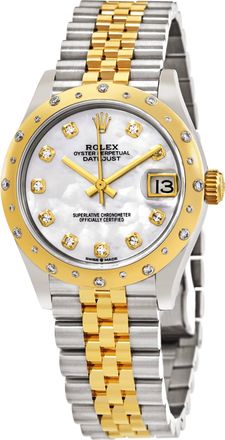 Rolex Datejust 31 Mother of Pearl Diamond Dial Automatic Ladies Steel and 18kt Yellow Gold Jubilee Watch 278343MDJ