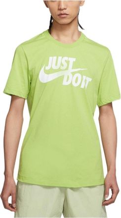 Nike Large Alphabet Logo Printing Round Neck Casual Sports Short Sleeve Green AR5007-332