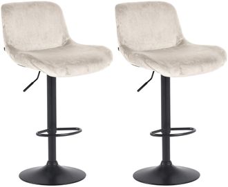 Clp Clp - Lote De 2 Taburetes De Bar Solon Negro Crema Terciopelo