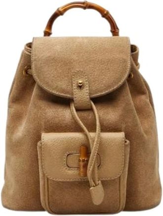 Gucci Pre-owned Backpacks, female, Brown, Size: ONE SIZE Pre-owned Vintage Backpack
