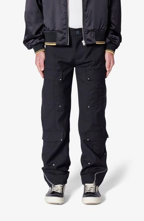 mnml Angled Zip Cargo Pants in Black at Nordstrom, Size 30