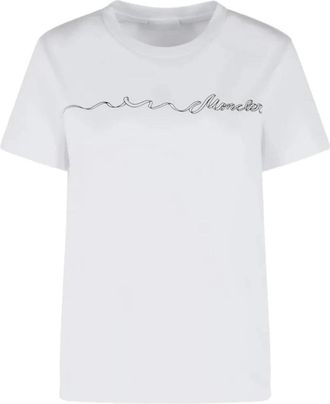 Moncler SS T-Shirt - Dames - T-shirts - Wit - S - Katoen - Tops