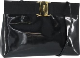 Ferragamo Pre-owned Leather Cross Body Bag - Dames - Vintage Schoudertas - Zwart - ONE Size - Leer - Vintage