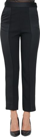 Simona Corsellini Viscose Broek - Dames - Vrijetijds broeken - Zwart - S - Broeken