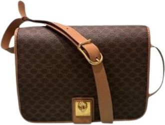 Celine Pre-owned Macadam Leren Schoudertas - Dames - Vintage Schoudertas - Bruin - ONE Size - Leer - Vintage