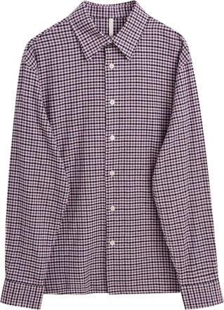 Sunflower check-print cotton shirt - unisex - Cotton - M - Pink