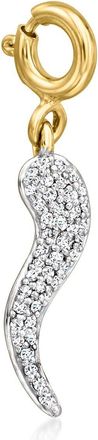 Ross-Simons Diamond Italian Horn Charm in 18kt Gold Over Sterling