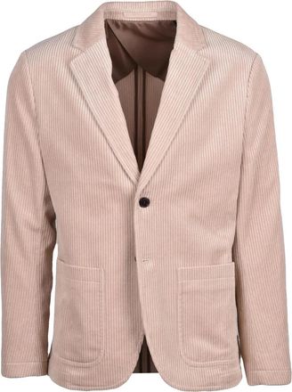 Selected Rounded Velvet-Finished Jacket with Button Closure