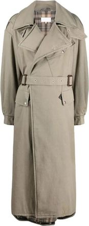 Maison Margiela Gedeconstrueerde Trenchcoat met Riem - Dames - Trenchcoats - Grijs - XS - Katoen - Jassen