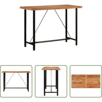 vidaXL vidaXL Bar - Tavolino da Bar 150x70x107 cm Legno Massello di Acacia e Ferro
