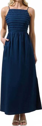 Sugarlips Joyce Pleated Maxi Dress In Navy