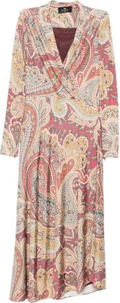 Etro Paisley All-Over Wrap Maxi Jurk - Dames - Maxi kleedjes - Veelkleurig - M - Kleedjes