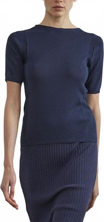 Sita Murt/ Short Sleeve Knit Sweater In True Blue