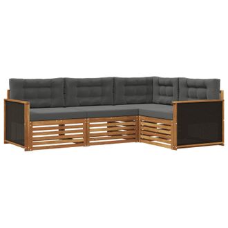 vidaXL Conjunto De Sof&aacute;s De Exterior 4 Pcs Natural Y Antracita Vidaxl