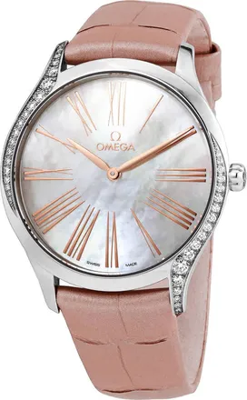 Omega De Ville Tresor Quartz Diamond White Mother of Pearl Dial Ladies Watch 428.18.36.60.05.002