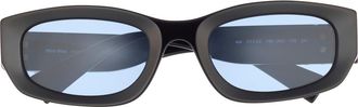Miu Miu 53mm Irregular Sunglasses in Black /Light Blue at Nordstrom