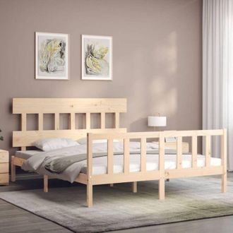 vidaXL Estructura De Cama Sin Colch&oacute;n Madera Maciza De Pino 160x200 Cm Vidaxl