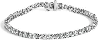 House of Brilliance IGI Certified 14K White Gold 6.0 Cttw Lab Grown Diamond Tennis Bracelet