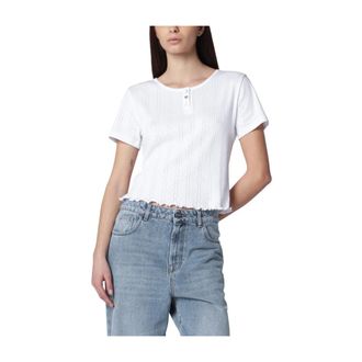 R&oacute;he T-Shirts, female, Beige, Size: S Pointelle Tee