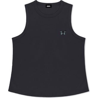 Dalix Butterfly Cotton Jersey Tank in Ink Blue at Nordstrom, Size Xx-Large