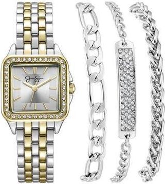 Jessica Simpson Two-Tone Bracelet Watch Set in Two Tone at Nordstrom Rack