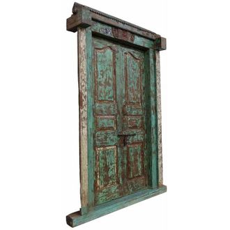 Wanderlust Deco Puerta De Madera Marron 137x34x229h Cm