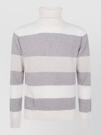 Barba striped turtleneck wool jumper