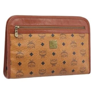 MCM Pre-owned Clutch Bag - Dames - Pre-owned - Bruin - Maat: ONE Size Leer