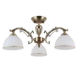 Netlighting Feneza Stylish 3 Light Multi Arm Semi Flush Ceiling Lamp E27 in Brown