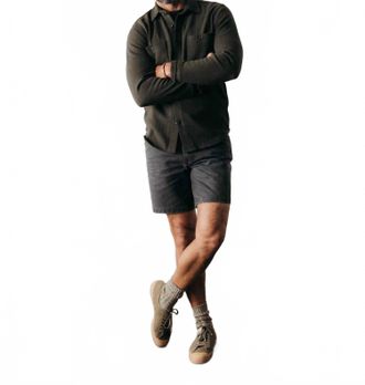 Taylor Stitch Camp Stone Wash Jean Shorts In Coal Chipped Canvas
