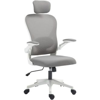 HOMCOM Homcom - Silla De Oficina De Malla Con Altura Ajustable Reposacabezas Y Soporte Lumbar Ajustables Silla De Despacho Basculante Carga 120 Kg Negro