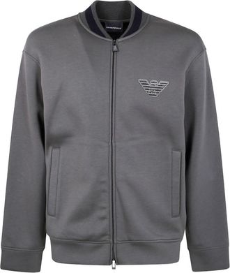 Emporio Armani Grey Logo Zipped Sweatshirt
