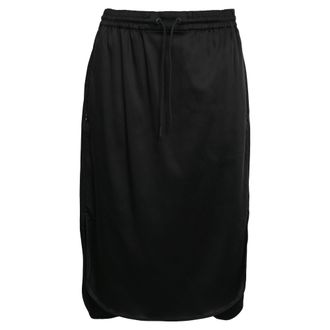 Alexander Wang T by Alexander Wang Drawstring Midi Skirt in Black Acetate