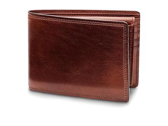 Bosca Dolce Collection - Credit Card Mens Wallet w/ ID Passcase Bi-fold Mens Wallet Dark Brown, Leather