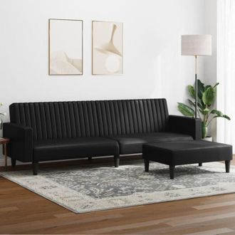 vidaXL Vidaxl - Set di Divani 2 pz Nero in Similpelle