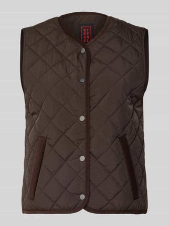 Stefanel Steppweste mit Eingrifftaschen Modell GILET in Dunkelbraun, Gr&ouml;&szlig;e XS