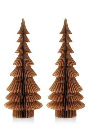 Zodax Set of 2 Miriam Paper Decorative Tabletop Trees in Gold at Nordstrom Rack