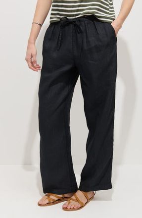 Alex Mill Hudson Linen Drawstring Pants in Black at Nordstrom, Size X-Large