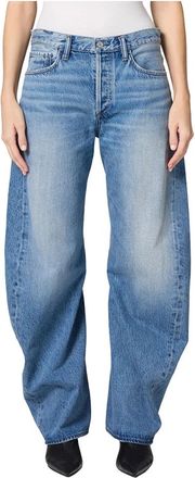 A Gold E Jeans, Dames, Blauw, W25, Denim, Wide Jeans