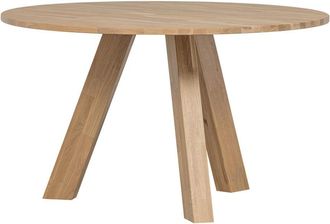 Woood Mesa de comedor redonda de roble claro D129 cm
