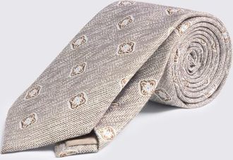 Moss Neutral & Copper Medallion Tie