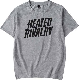 Generic Heated Rivalry Logo Merch T-Shirt Unisex Casual Crewneck Short Sleeve Tee (L,Grey)