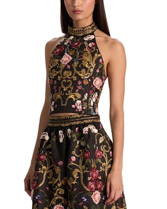 Alice & Olivia Alice + Olivia Gatz Open Back Crop Top