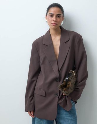 Asos blazer oversize sartoriale marrone