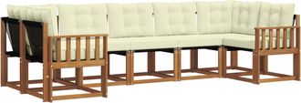 vidaXL Conjunto De Sof&aacute;s De Exterior 7 Uds. Natural Y Crema Vidaxl