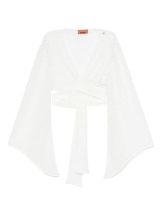 Missoni tie-waist top - women - Viscose/Metallic Fibre - 38 - White