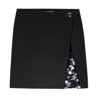 Luisa Cerano Rokken, Dames, Zwart, S, Polyester, Minirok met wikkeleffect