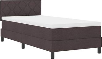vidaXL Vidaxl - Cama Box Spring Con Colch&oacute;n Marr&oacute;n Oscuro 100 X 200 Cm Tela