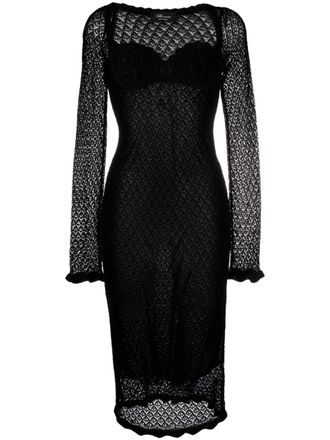 Blumarine Top con applicazione a fiori - Nero